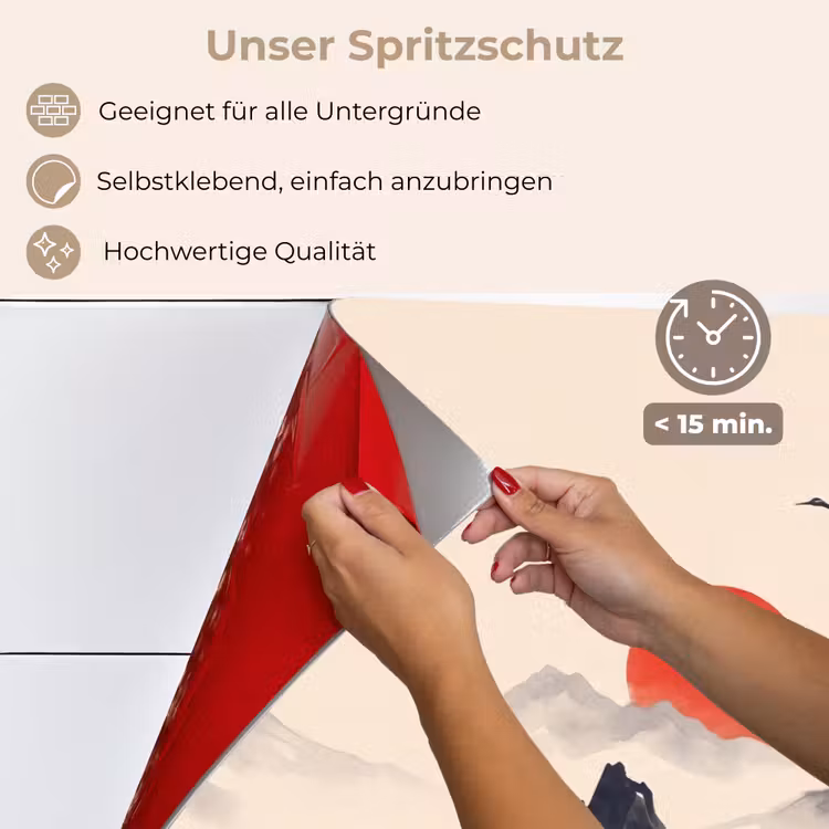 Oosters - Kraanvogels - Landschap keuken achterwand spatscherm klein -spatscherm_DE