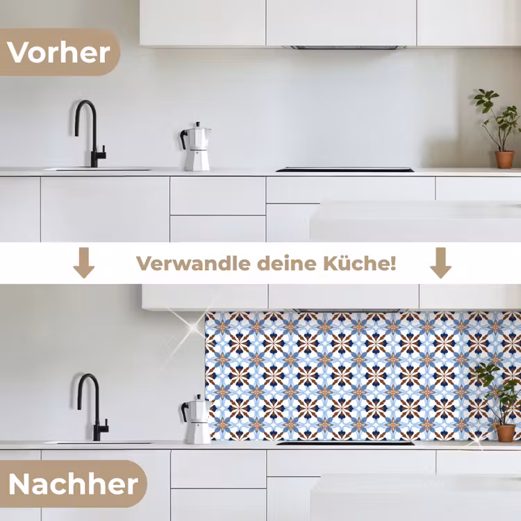 Ornament - Tegel - Kleurrijk keuken achterwand 2 middel 871 -voor-na_DE