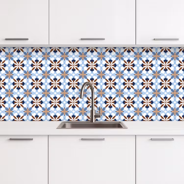Ornament - Tegel - Kleurrijk keuken achterwand 2 middel 871 -3d