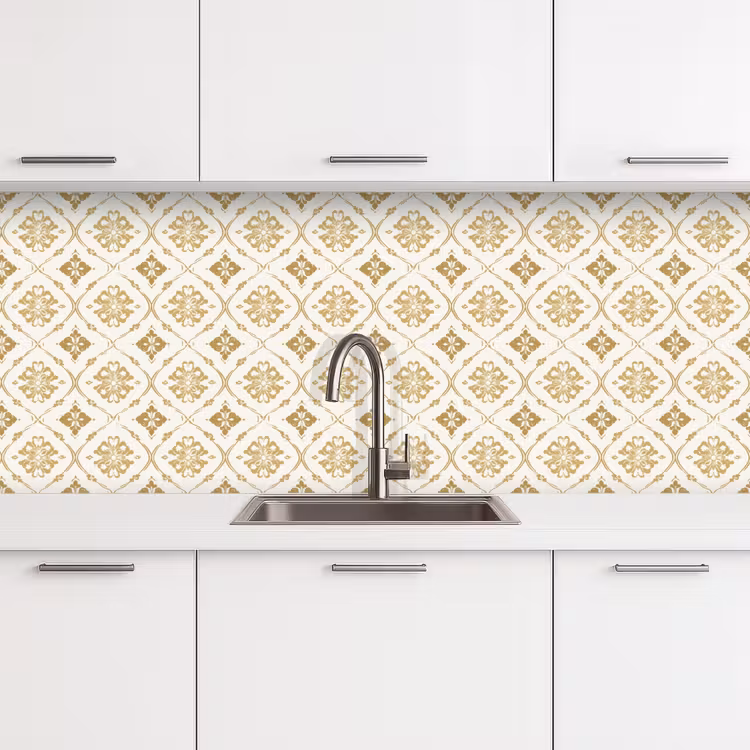 Ornament - Klassiek - Goud keuken achterwand 2 middel 871 -3d