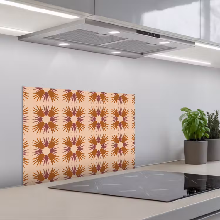 Ornament - Patroon - Oker keuken achterwand spatscherm klein 900 -3d_schuin
