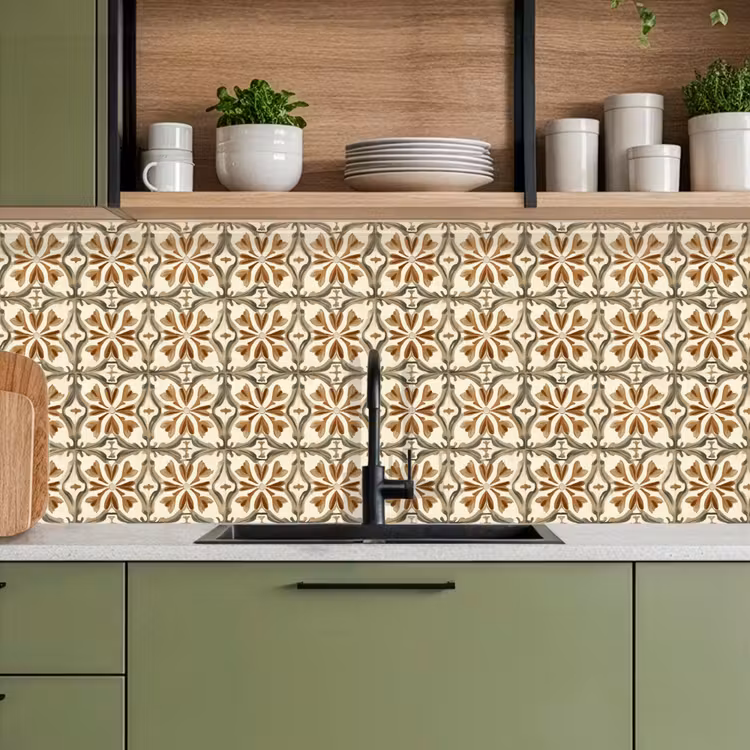 Siertegel - Patroon - Bruin keuken achterwand 2 middel 871 -sfeer3