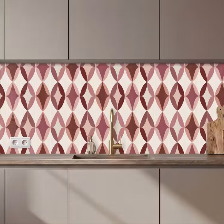 Ovaal - Textuur - Roze keuken achterwand 2 middel 871 zz_3dshopping
