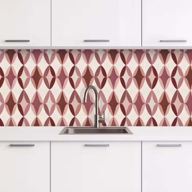 Ovaal - Textuur - Roze keuken achterwand 2 middel 871 -3d