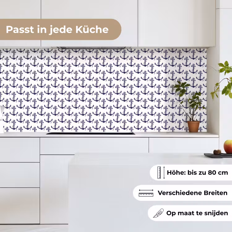 Oceaan - Anker - Blauw - Wit keuken achterwand 2 middel 871 -sfeer4_DE