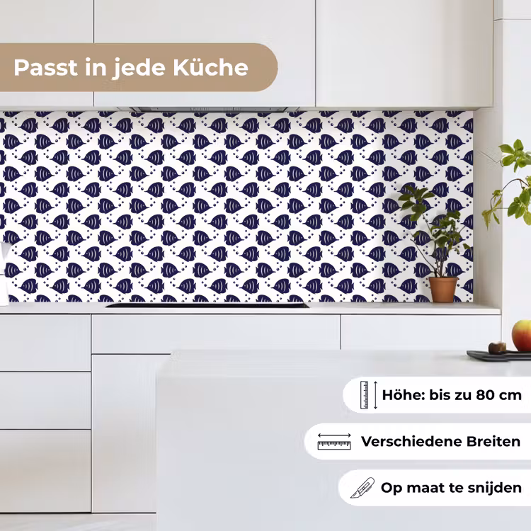 Oceaan - Vis - Blauw - Wit keuken achterwand 2 middel 871 -sfeer4_DE
