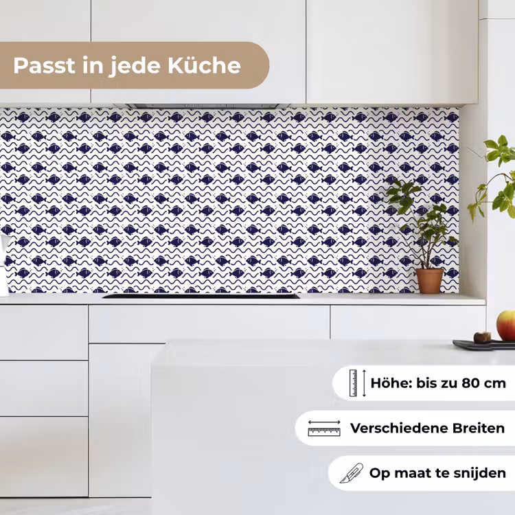 Oceaan - Visachtig - Blauw - Wit keuken achterwand 2 middel 871 -sfeer4_DE