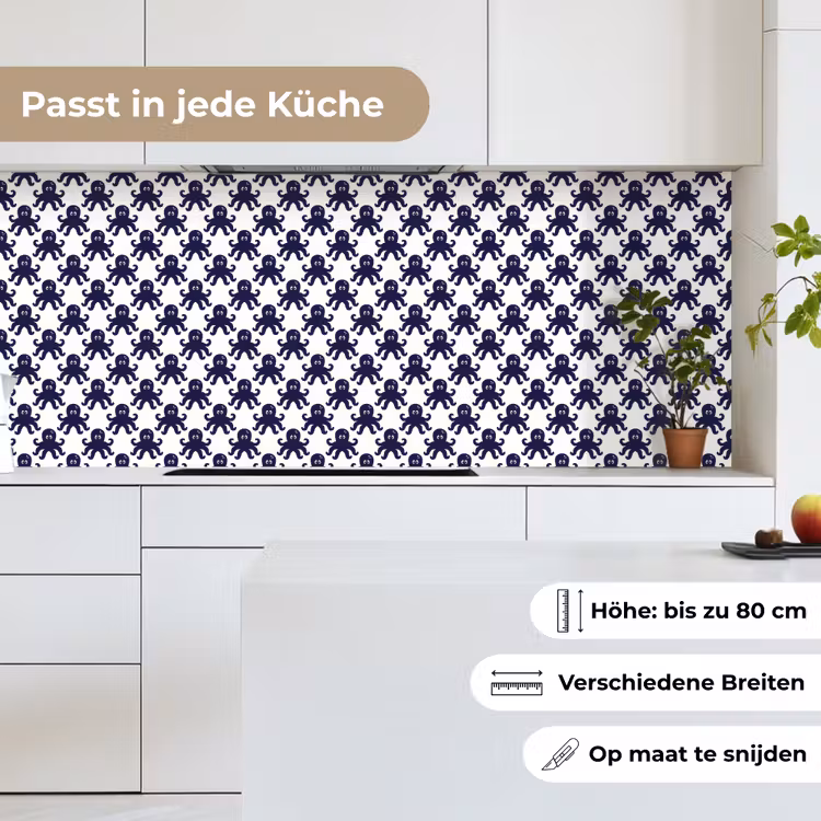 Oceaan - Octo - Blauw - Wit keuken achterwand 2 middel 871 -sfeer4_DE