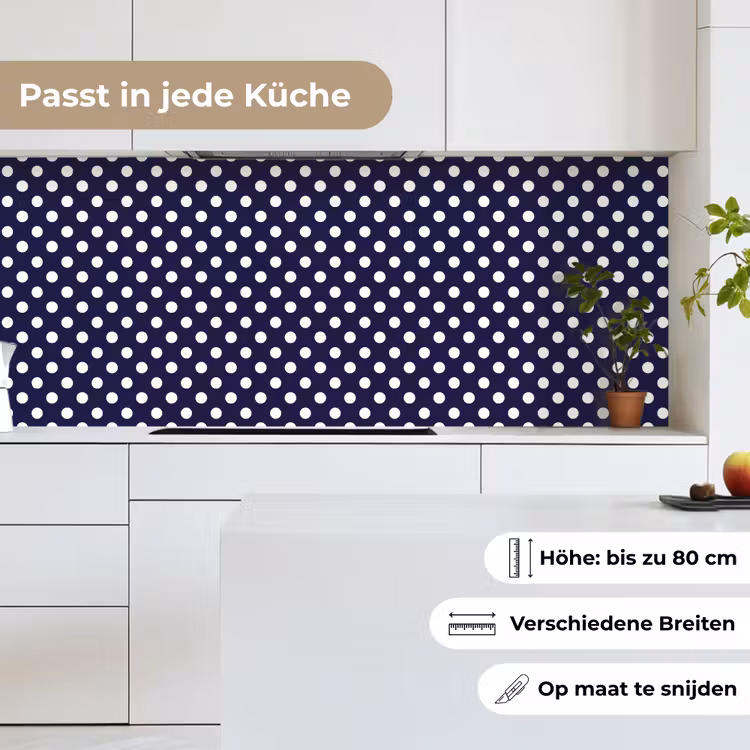 Oceaan - Stippen - Blauw - Wit keuken achterwand 2 middel 871 -sfeer4_DE