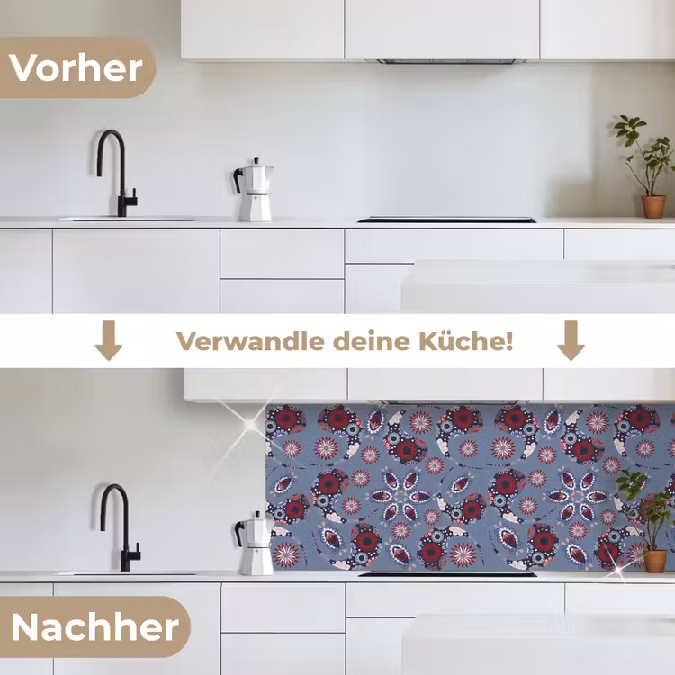 Paisley - Bloemen - Patronen keuken achterwand 2 middel 871 -voor-na_DE