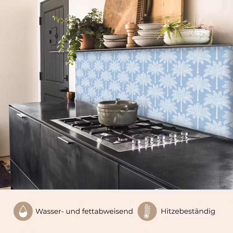 Palmboom - Modern - Blauw keuken achterwand 2 middel 871 -usp_DE