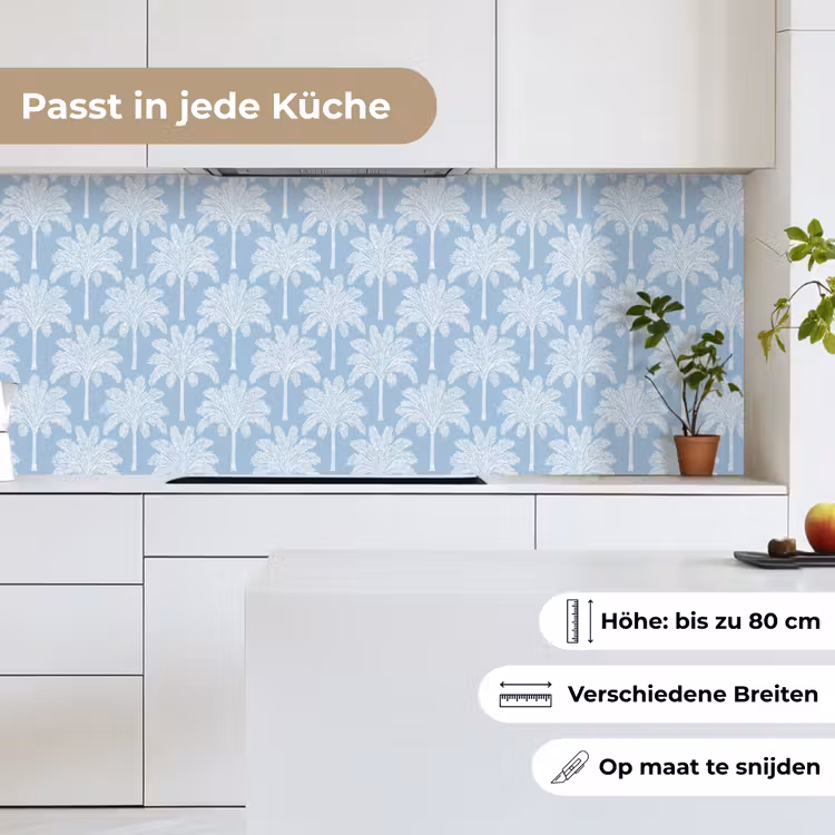 Palmboom - Modern - Blauw keuken achterwand 2 middel 871 -sfeer4_DE
