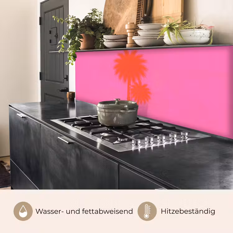 Palmbomen - Modern - Roze keuken achterwand 2 middel -usp_DE
