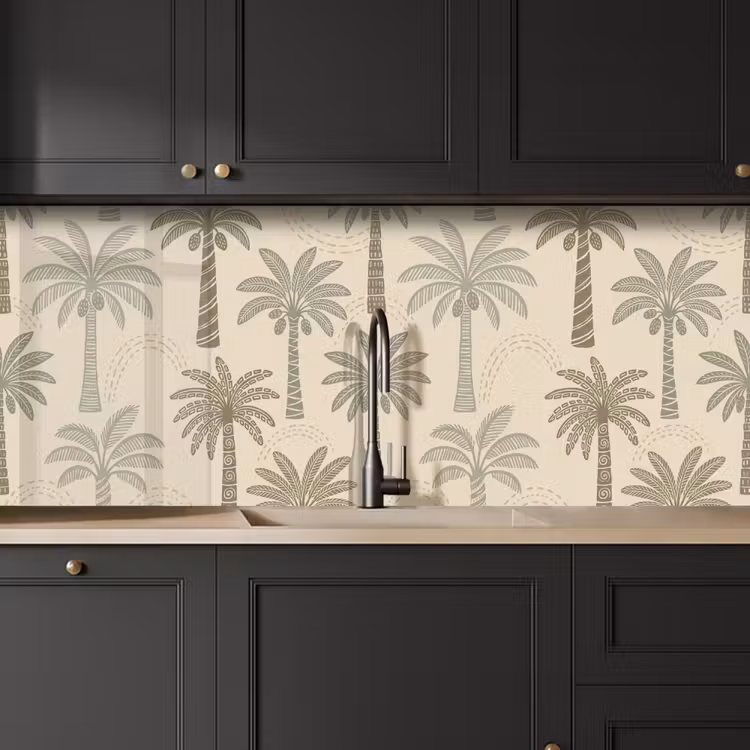 Palmbomen - Patroon - Tropisch - Beige keuken achterwand 2 middel -sfeer1