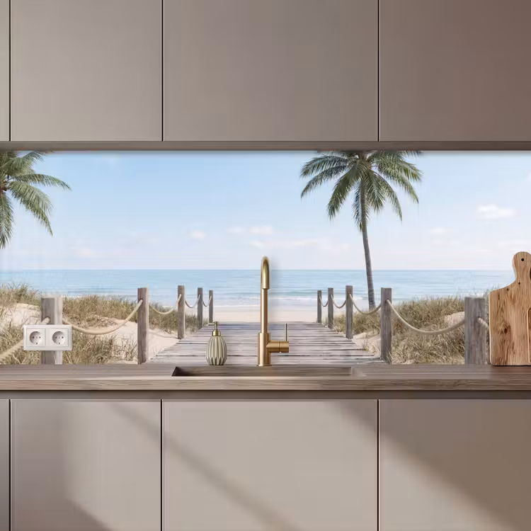 Palmbomen - Pad - Horizon keuken achterwand 2 middel zz_3dshopping
