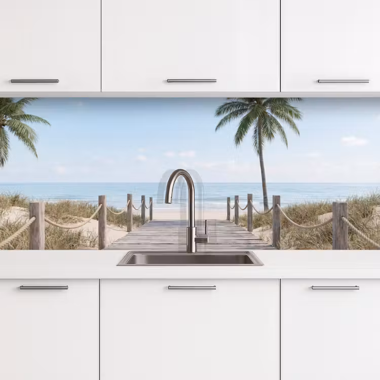 Palmbomen - Pad - Horizon keuken achterwand 2 middel -3d