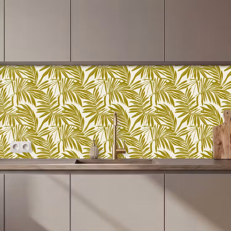 Palmblad - Patroon - Groen keuken achterwand 2 middel 871 zz_3dshopping