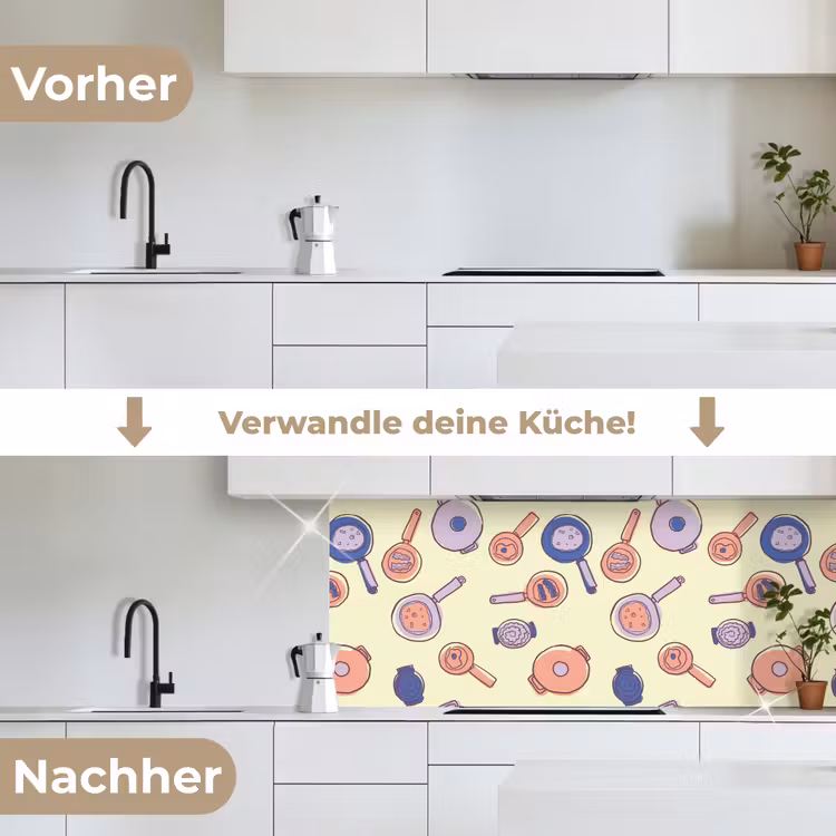 Pan - Jaren 50 - Patroon keuken achterwand 2 middel 871 -voor-na_DE