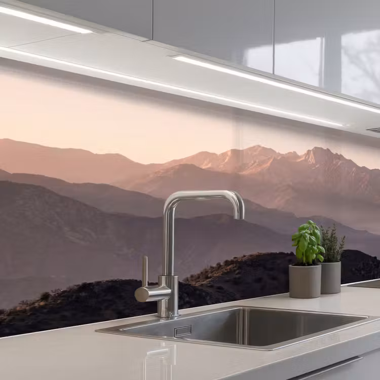Panorama - Landschap - Bergen keuken achterwand 2 middel -3d_schuin