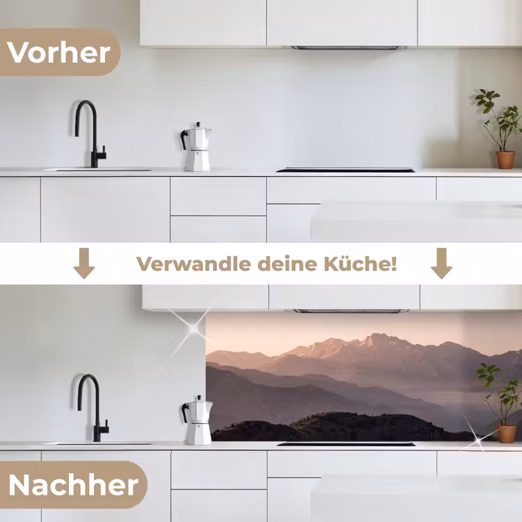 Panorama - Landschap - Bergen keuken achterwand 2 middel -voor-na_DE