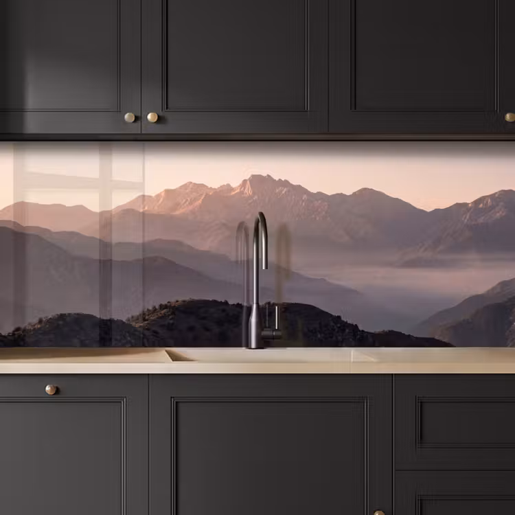 Panorama - Landschap - Bergen keuken achterwand 2 middel -sfeer1