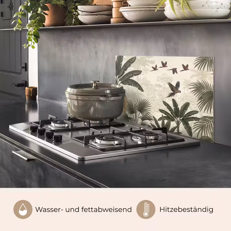 Papagaaien - Jungle - Tropisch - Green keuken achterwand spatscherm klein -usp_DE