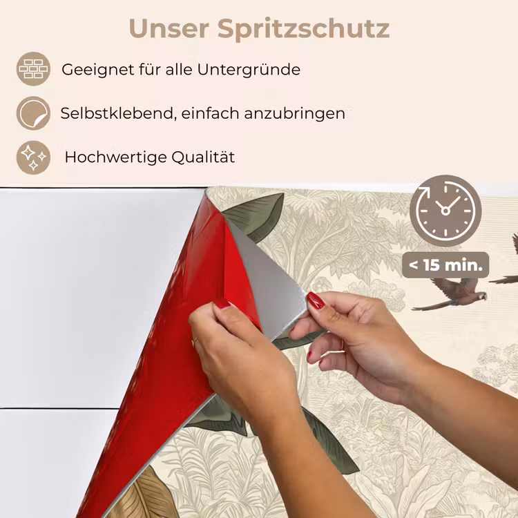 Papagaaien - Jungle - Tropisch - Green keuken achterwand spatscherm klein -spatscherm_DE
