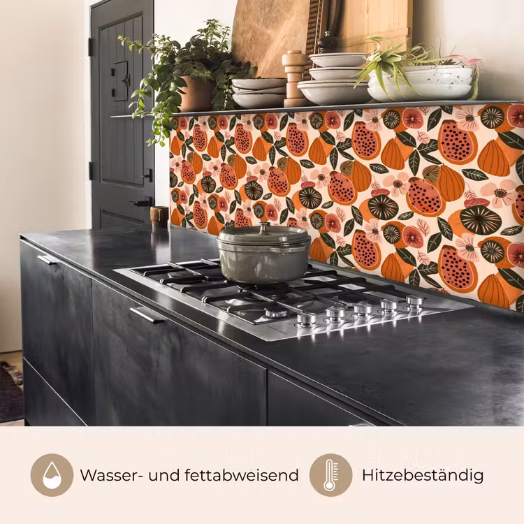 Papaja - Bloesem - Oranje keuken achterwand 2 middel 871 -usp_DE