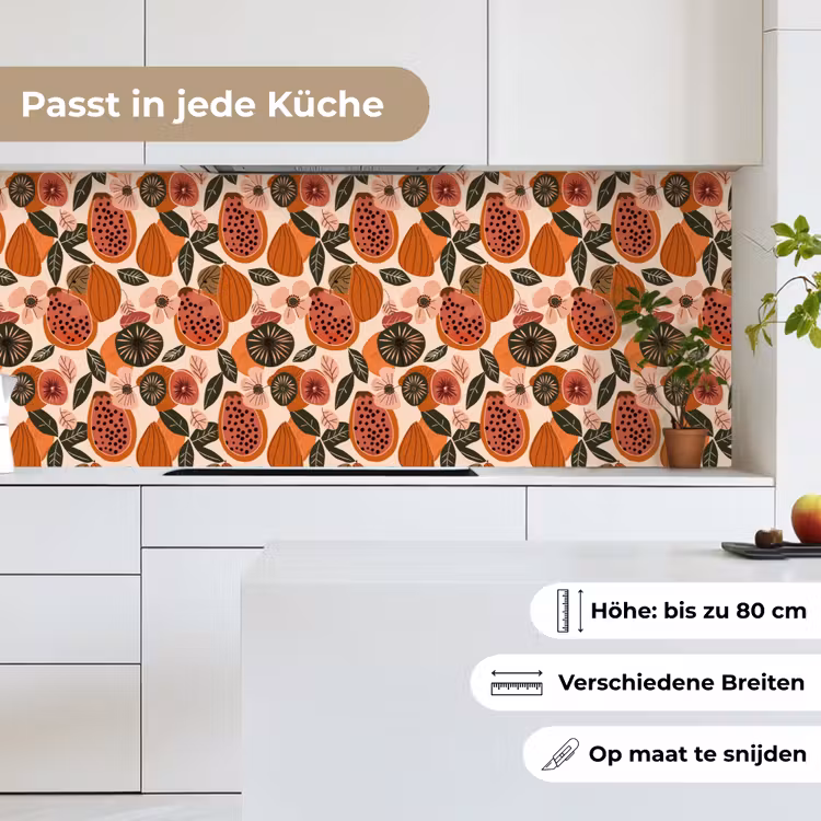 Papaja - Bloesem - Oranje keuken achterwand 2 middel 871 -sfeer4_DE