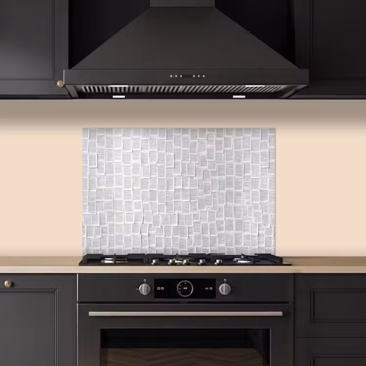 Papier - Overlappend - Textuur - Modern - Wit keuken achterwand spatscherm klein -sfeer1