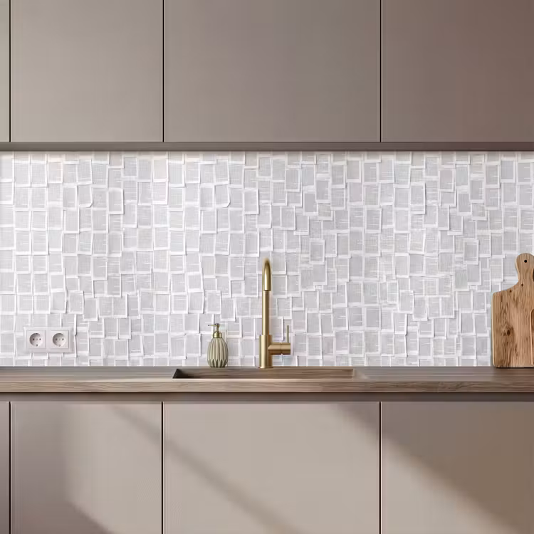 Papier - Overlappend - Textuur - Modern - Wit keuken achterwand 2 middel zz_3dshopping