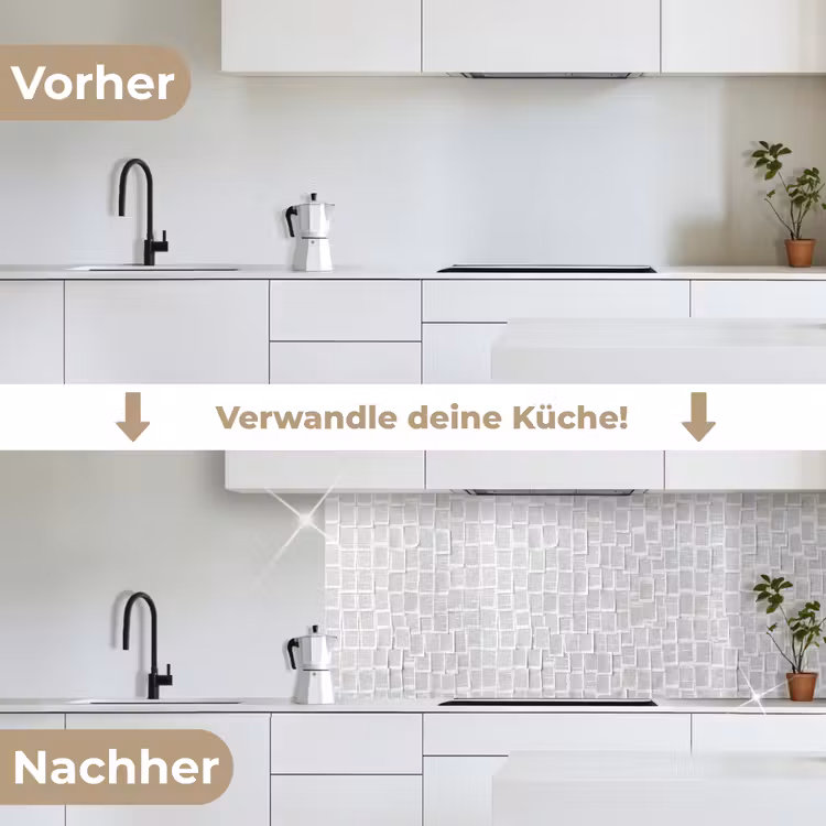 Papier - Overlappend - Textuur - Modern - Wit keuken achterwand 2 middel -voor-na_DE