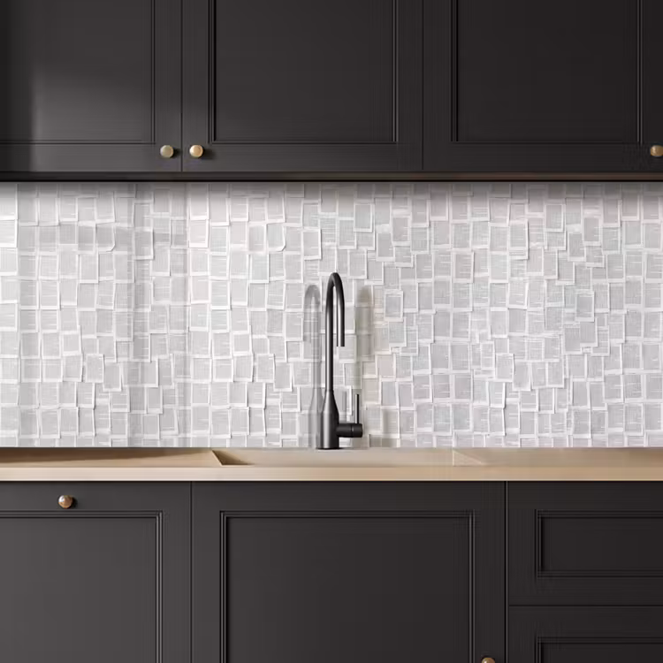 Papier - Overlappend - Textuur - Modern - Wit keuken achterwand 2 middel -sfeer1