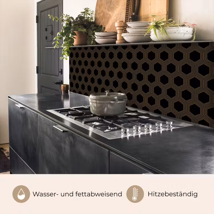 Parallel - Goud - Zwart - Bijenraatmotief keuken achterwand 2 middel 871 -usp_DE
