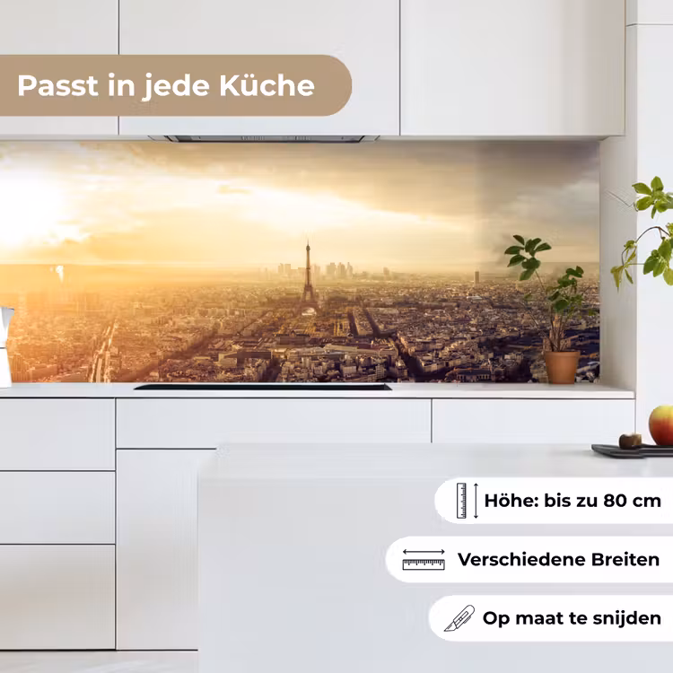 Parijs - Skyline - Zonsondergang - Steden keuken achterwand 2 middel -sfeer4_DE