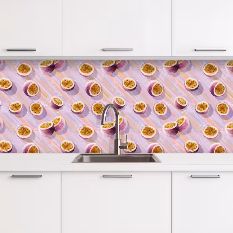 Passievrucht - Tropisch - Paars keuken achterwand 2 middel 871 -3d
