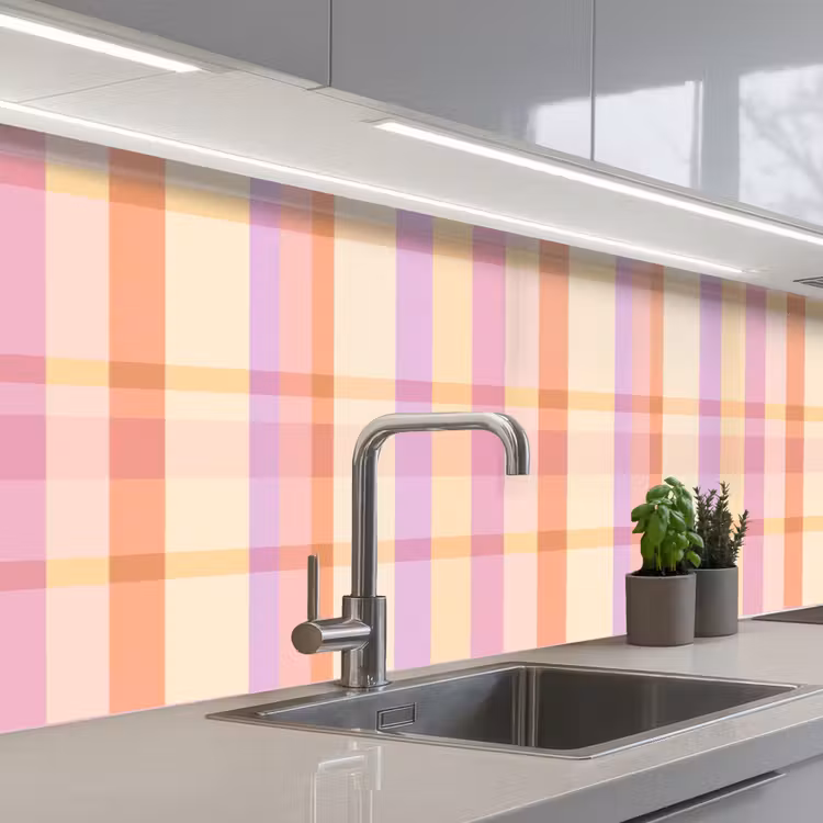 Pastel - uitpatroon - Geometrisch keuken achterwand 2 middel 871 -3d_schuin