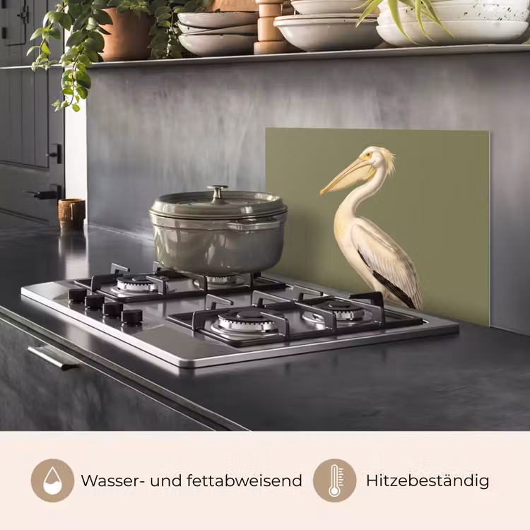 Pelikaan - Wit - Vogel - Klassiek - Natuur keuken achterwand spatscherm klein -usp_DE