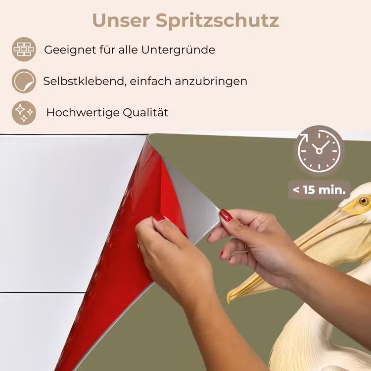 Pelikaan - Wit - Vogel - Klassiek - Natuur keuken achterwand spatscherm klein -spatscherm_DE