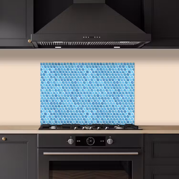 Penny - Mozaïek - Lichtblauw keuken achterwand spatscherm klein 900 -sfeer1