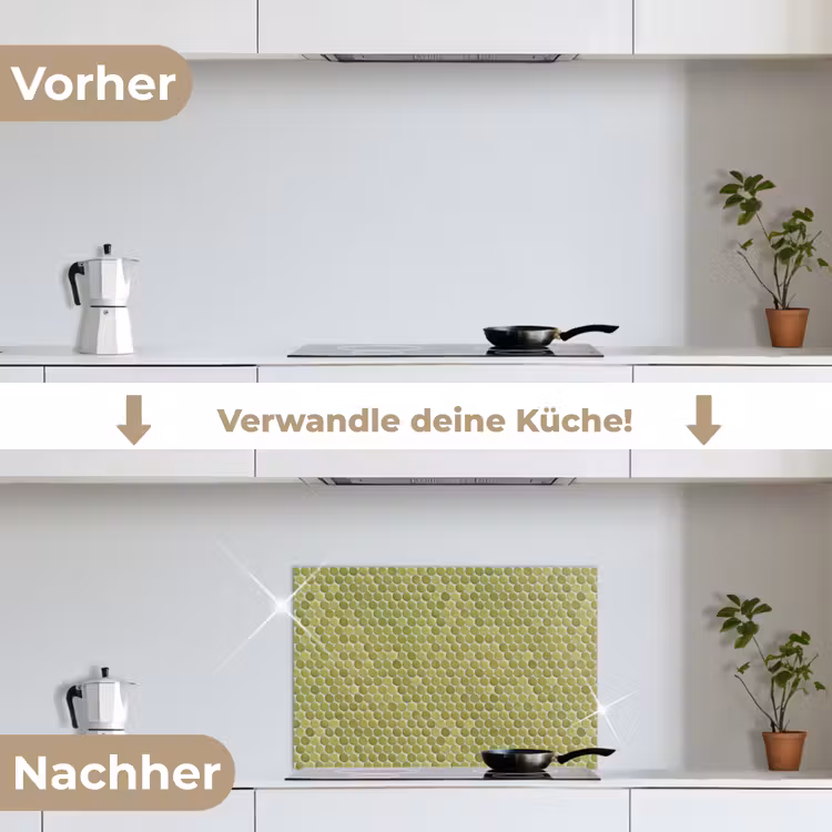 Penny - Mozaïek - Olijfgroen keuken achterwand spatscherm klein 900 -voor_na_DE