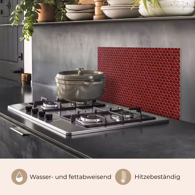 Penny - Mozaïek - Rond - Rood keuken achterwand spatscherm klein 900 -usp_DE