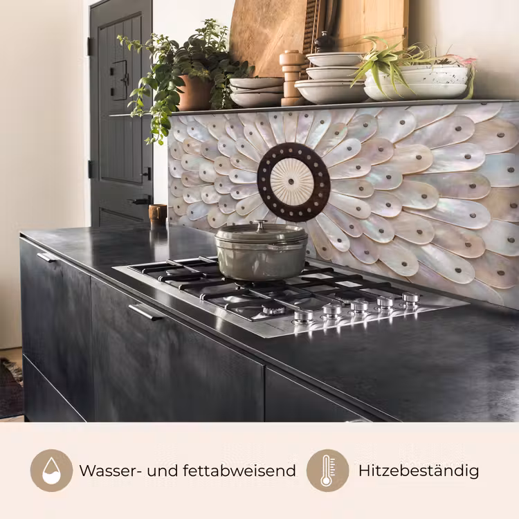 Parelmoer - Patroon - Decoratie - Ambacht - Wit keuken achterwand 2 middel -usp_DE