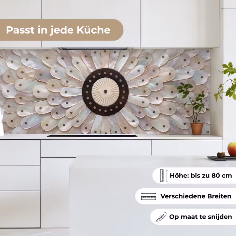 Parelmoer - Patroon - Decoratie - Ambacht - Wit keuken achterwand 2 middel -sfeer4_DE