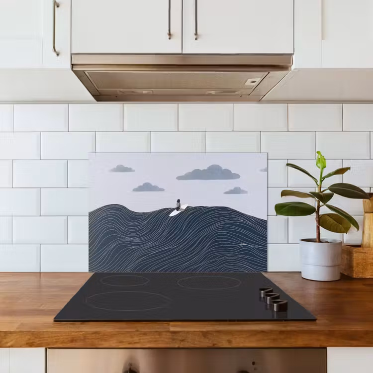 Persoon - Surfen - Oceaan - Natuur - Modern keuken achterwand spatscherm klein -sfeer2