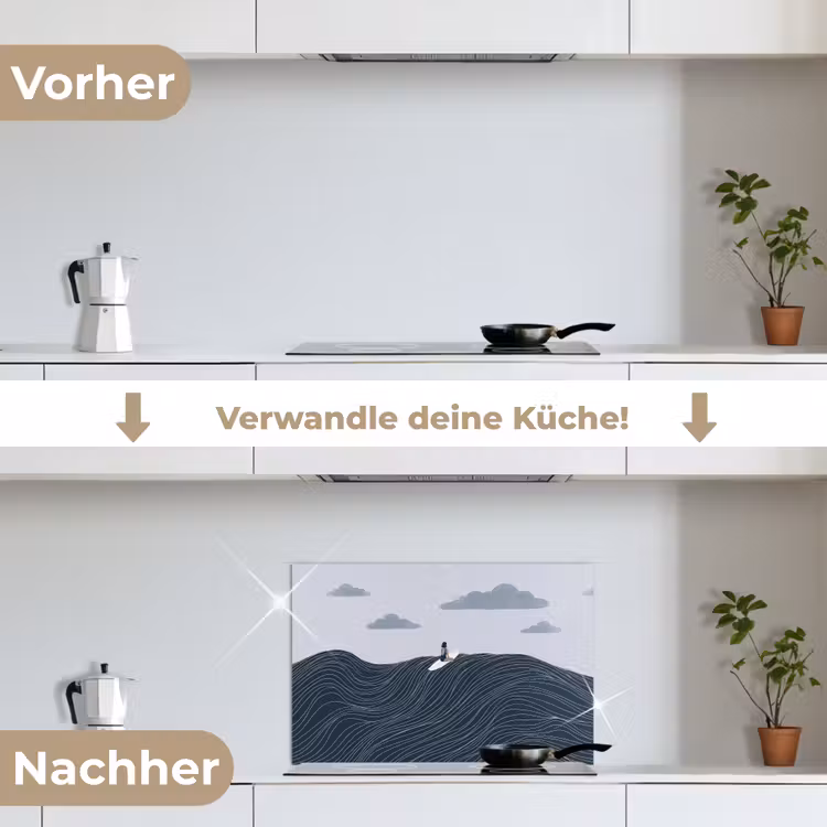 Persoon - Surfen - Oceaan - Natuur - Modern keuken achterwand spatscherm klein -voor_na_DE