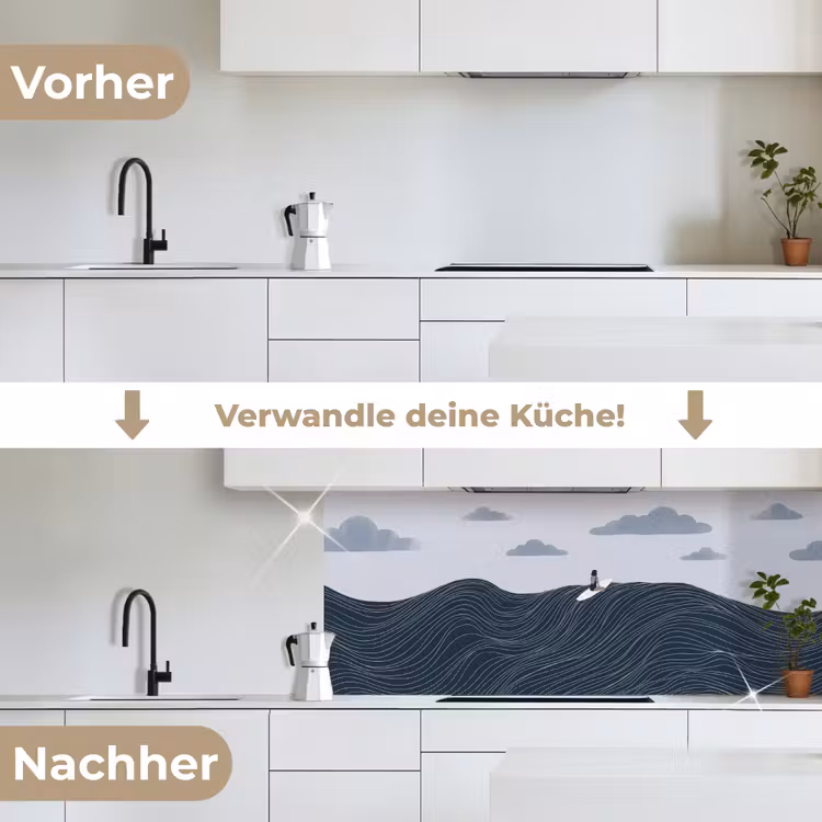 Persoon - Surfen - Oceaan - Natuur - Modern keuken achterwand 2 middel -voor-na_DE