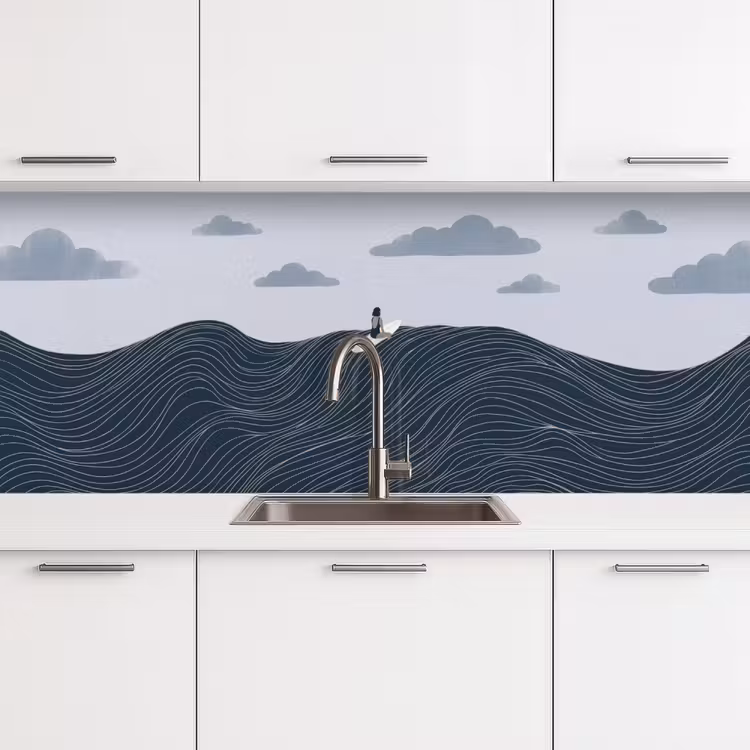 Persoon - Surfen - Oceaan - Natuur - Modern keuken achterwand 2 middel -3d