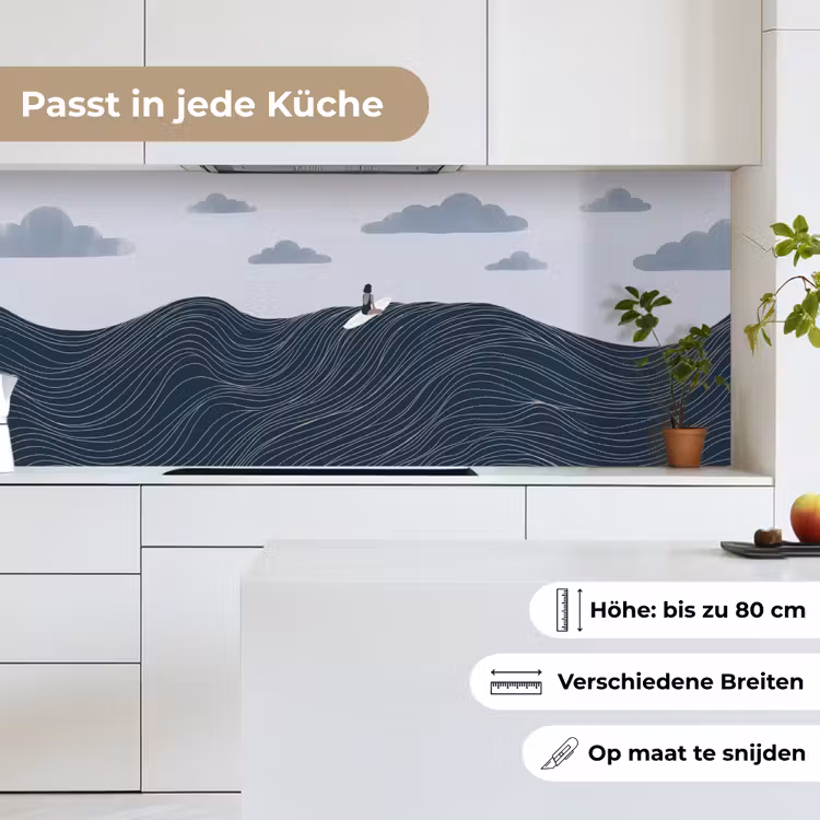 Persoon - Surfen - Oceaan - Natuur - Modern keuken achterwand 2 middel -sfeer4_DE