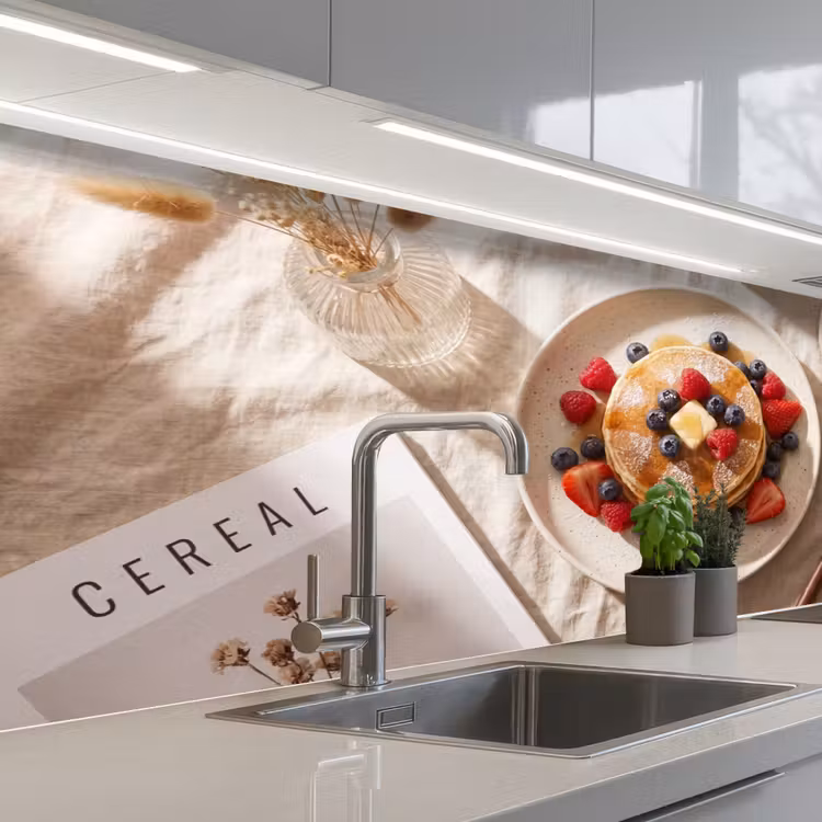 Pannenkoeken - Bessen - Ontbijt - Modern - Beige keuken achterwand 2 middel -3d_schuin